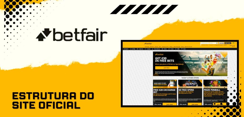 Conveniência do site oficial da Betfair para os usuários